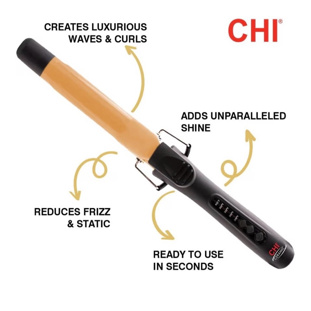 CHI Ceramic Curling Iron - Black and Gold 1” - Picture 3 of 6